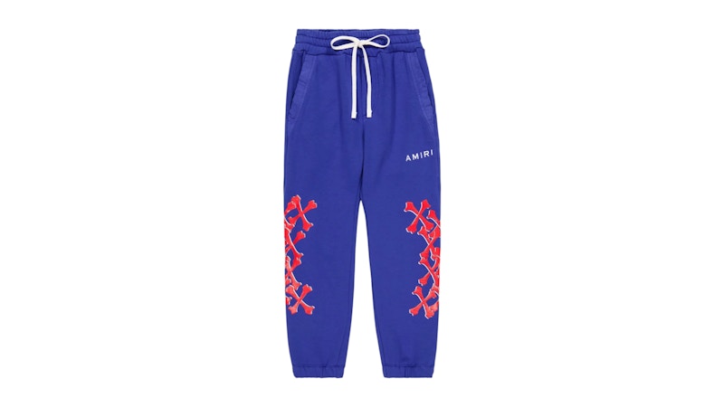 Pre-owned Amiri Kids' Bones Graphic Sweatpants In Blue/red In Multi