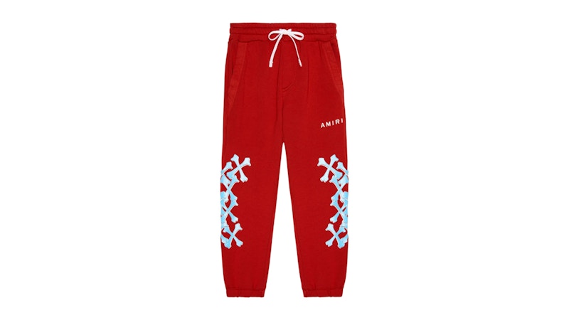 Pre-owned Amiri Kids' Bones Graphic Sweatpants In Red/blue In Multi