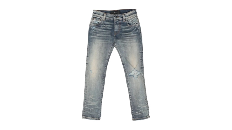 Pre-owned Amiri Kids' Broken Jeans In Clay Indigo In Blue