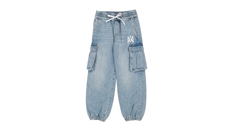Pre-owned Amiri Kids' Denim Cargo Pant Joggers In Light Denim In Blue