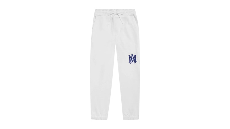Pre-owned Amiri Kids' Ma Logo Sweatpants In White/blue In Multi