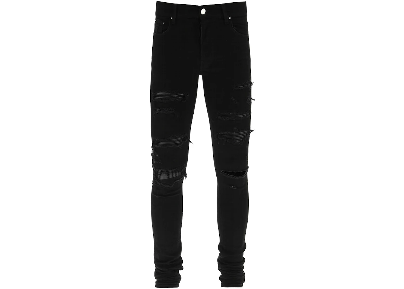 AMIRI Leather Thrasher Skinny Jeans Black Men's - US