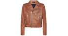 AMIRI Lightweight Leather Biker Jacket Roasted Red