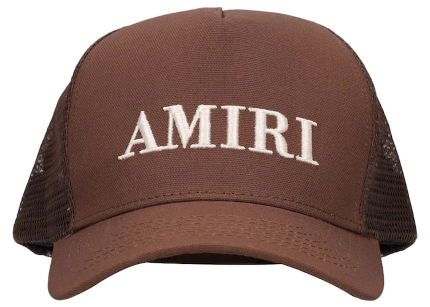 AMIRI Logo Cotton Canvas Trucker Hat Brown Men's - US