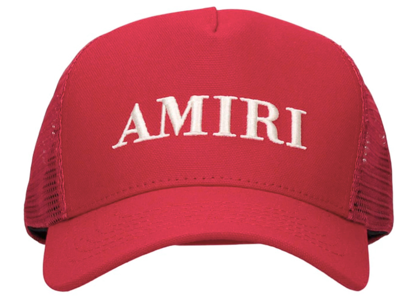 AMIRI Logo Cotton Canvas Trucker Hat Red Men's - US