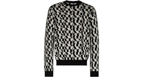 AMIRI Logo Jacquard Cashmere Sweater Black/White