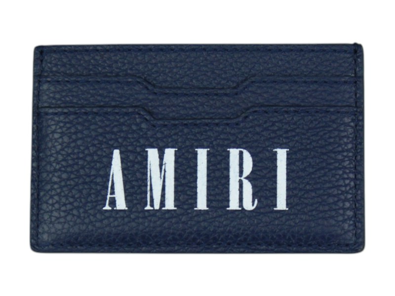 Porte-cartes en cuir avec logo AMIRI Marine