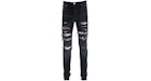 AMIRI Jeans mit Logo-Patch und zerrissenem Schnitt, Schwarz