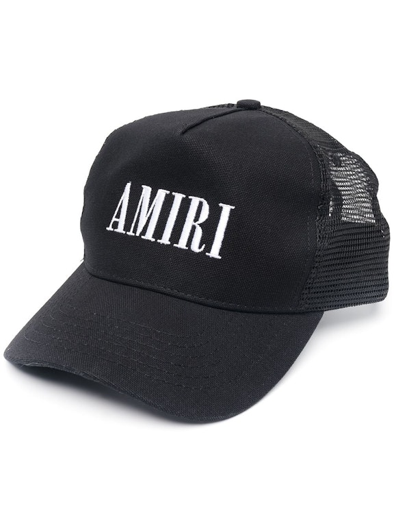 Pre-owned Amiri Logo Trucker Hat Black/white