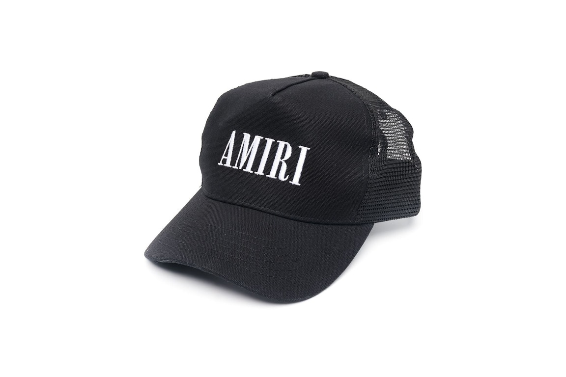 Pre-owned Amiri Logo Trucker Hat Black/white