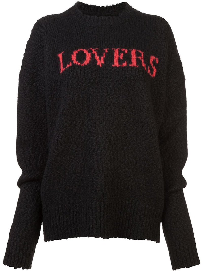 AMIRI Lovers Oversized Wool Sweater Black - US