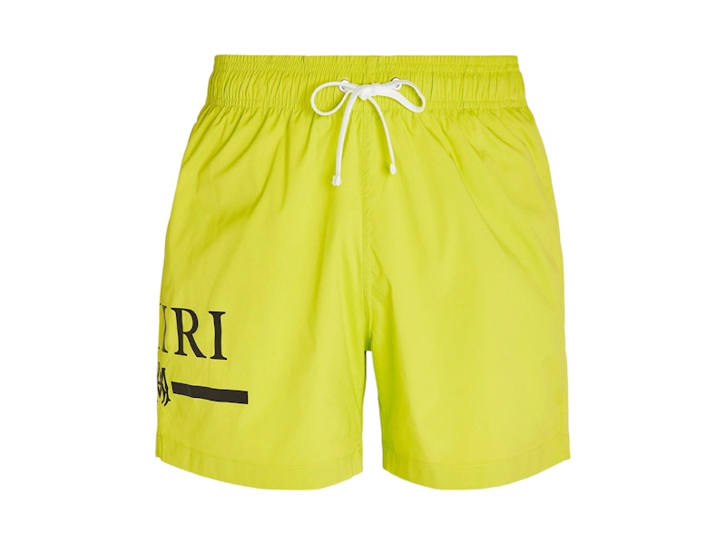 AMIRI MA Bar Logo Badehose Limettengrün