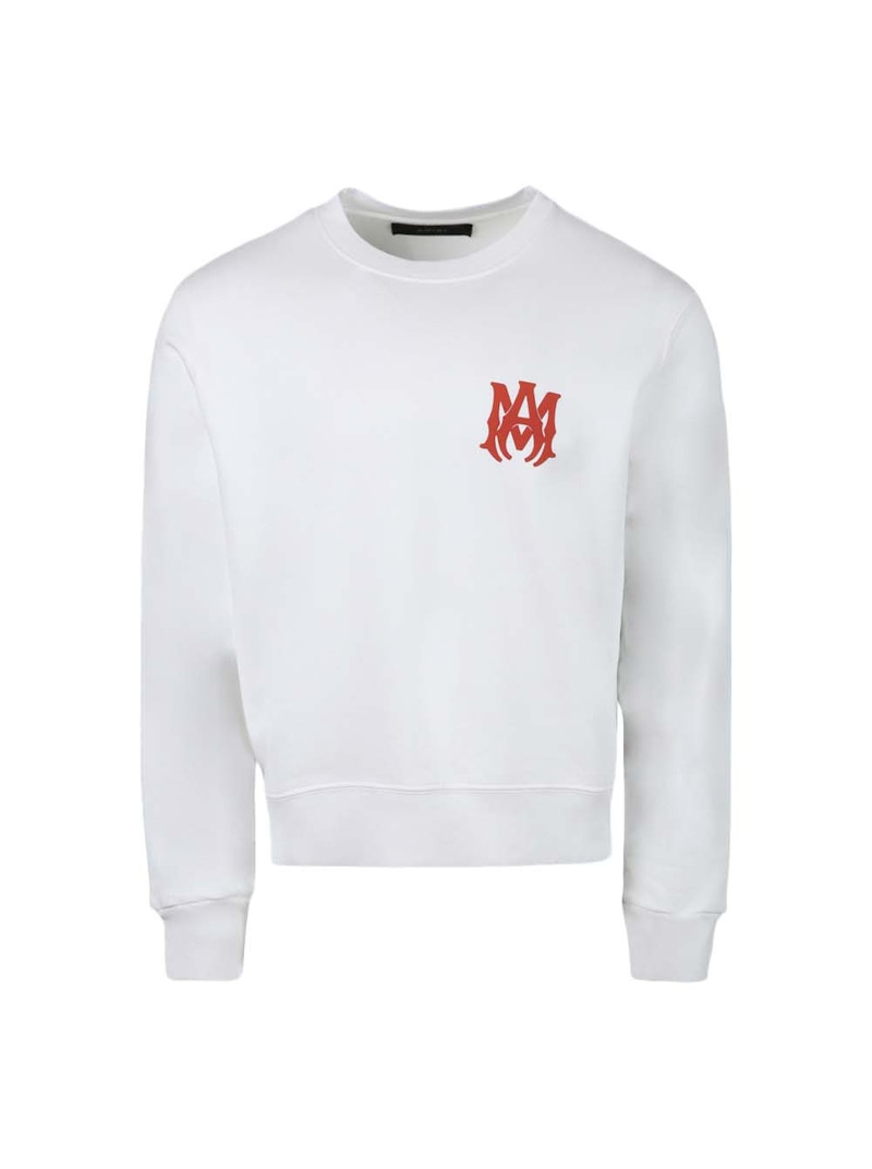 Pre-owned Amiri Men's  Ma Logo Crewneck Sweatshirt In White