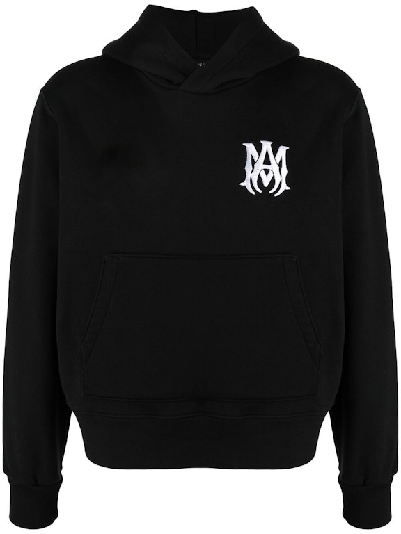 Pre-owned Amiri M.a. Logo Embroidered Hoodie Black/white