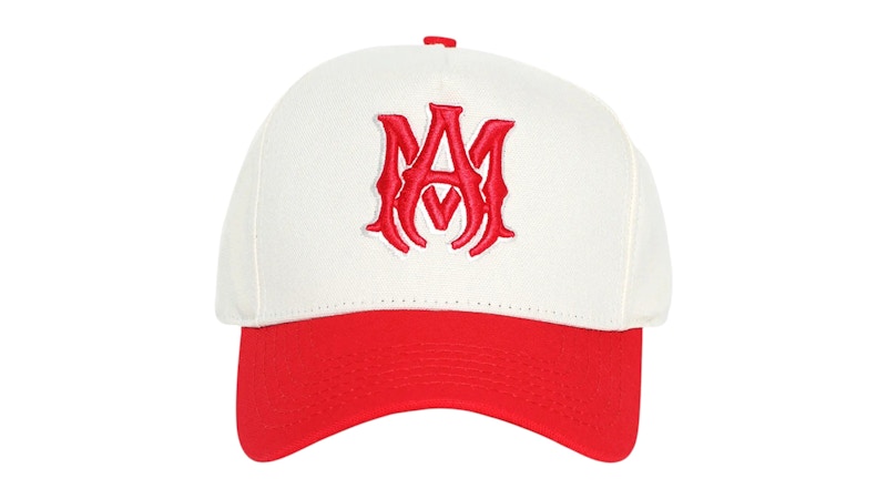 AMIRI MA Two Tone Canvas Hat Alabaster/Red