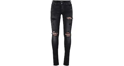 AMIRI MX1 Plaid Skinny Fit Jeans Aged Black Men's - US