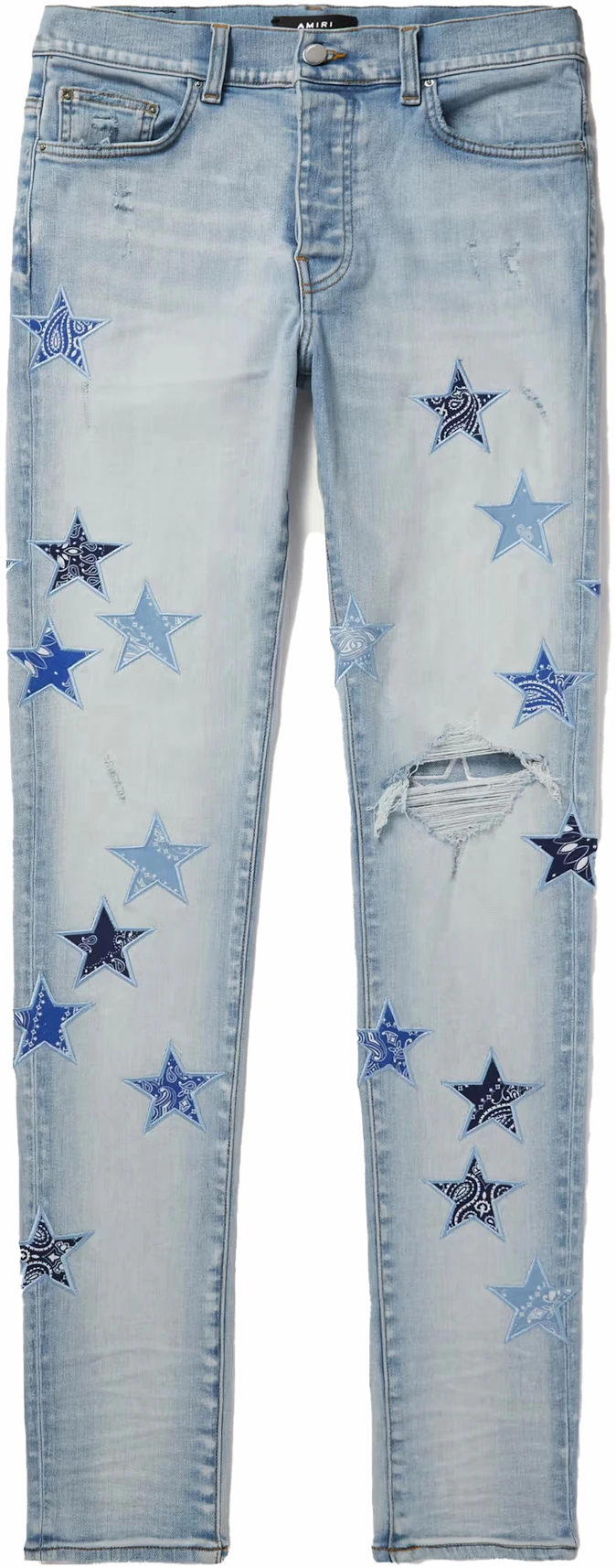 AMIRI MX1 Bandana Star Jeans Light Indigo Blue - FW22 - US