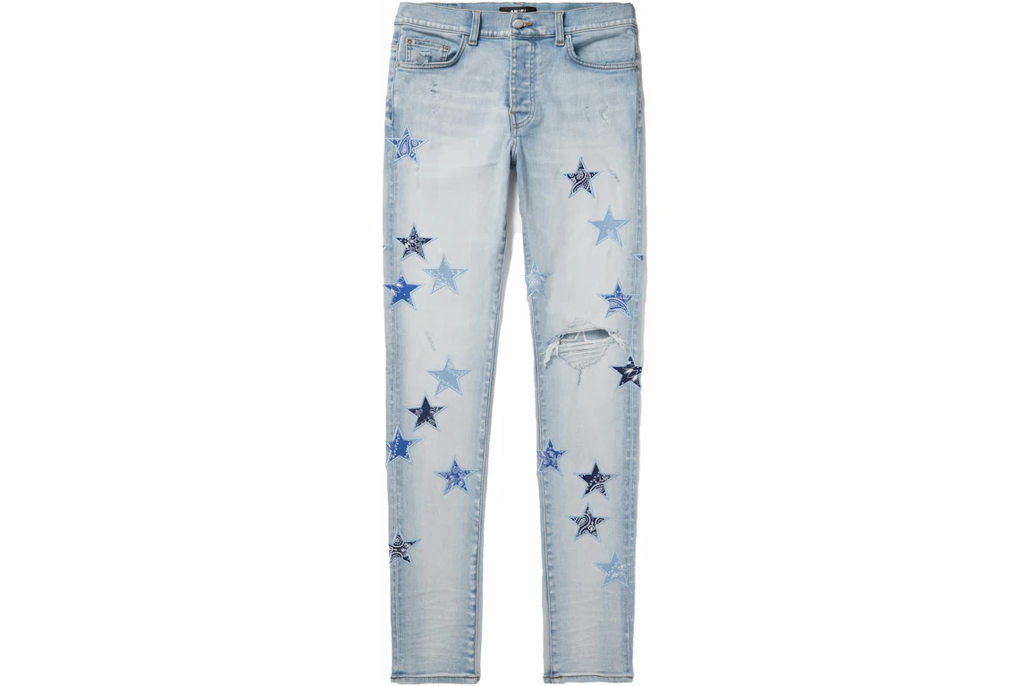 AMIRI MX1 Bandana Star Jeans Light Indigo Blue - FW22 - JP