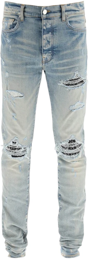 AMIRI MX1 Destroyed Bandana Jeans Clay Indigo Men\'s - US