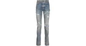 AMIRI MX1 Paint Drip Skinny Jeans Clay Indigo