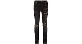 AMIRI MX1 Plaid Skinny Fit Jeans Aged Black