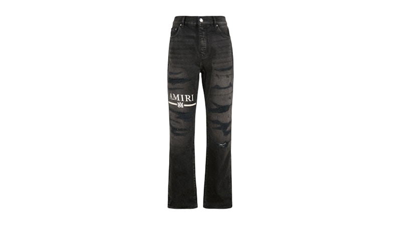 Amiri Ma Bar Jeans In Aged Black-14 Oz Ita - 70% Off