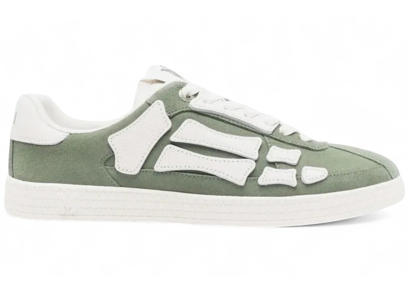 Pre-owned Amiri Men's Pacific Bones Sneakers In Olive In Green