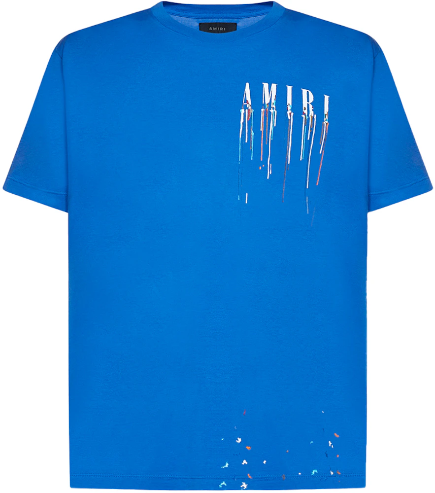 Buy Amiri Paint Drip Core Logo Tee 'Blue/White' - PS22MJL026 466 BLUE