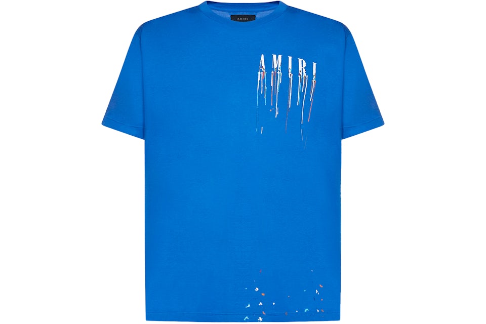 AMIRI Paint Drip Core Logo T-Shirt Blue/White/Multi Men's - US