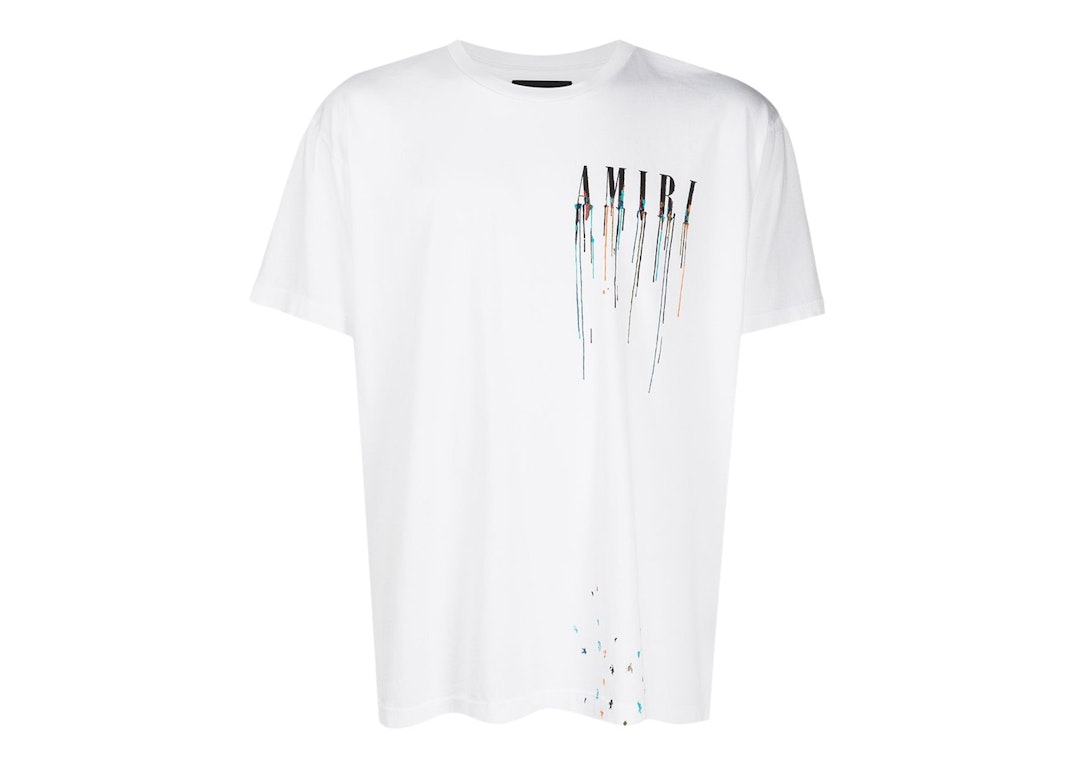 Pre-owned Amiri Paint Drip Core Logo T-shirt White