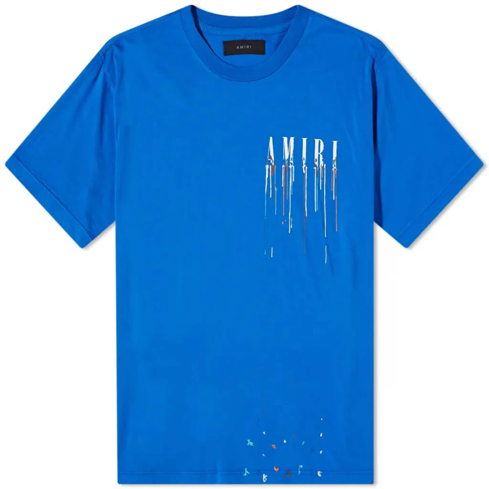 AMIRI Paint Drip Core Logo Tee Blue/White - PFW22 Men's - US