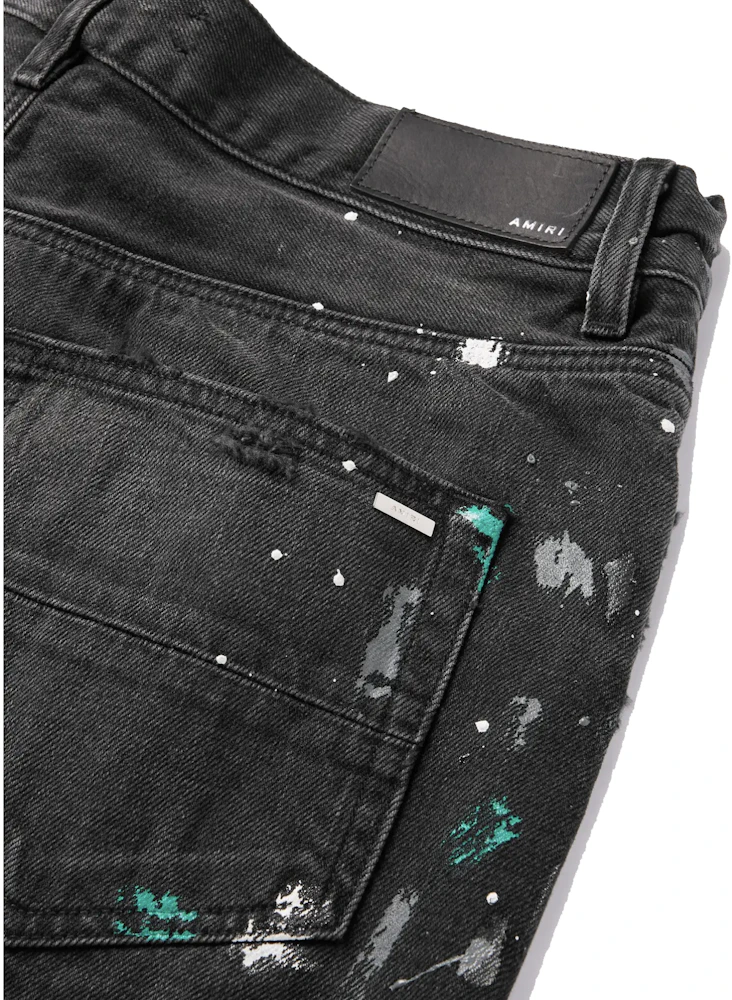 AMIRI Paint Splatter Denim Shorts Black Men's - SS21 - GB