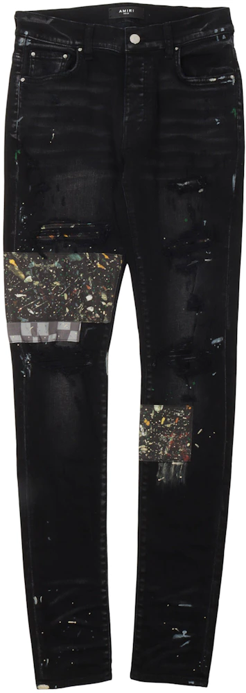 Authentic Brand New Mike Amiri Paint Drip Core Logo Black Jeans
