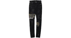 AMIRI Paint Splatter Patched Jeans Aged Black