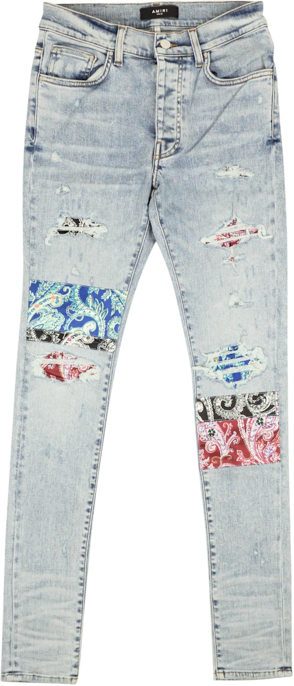 AMIRI Pajama Art Patch Skinny Jeans Blue Men's - SS23 - US
