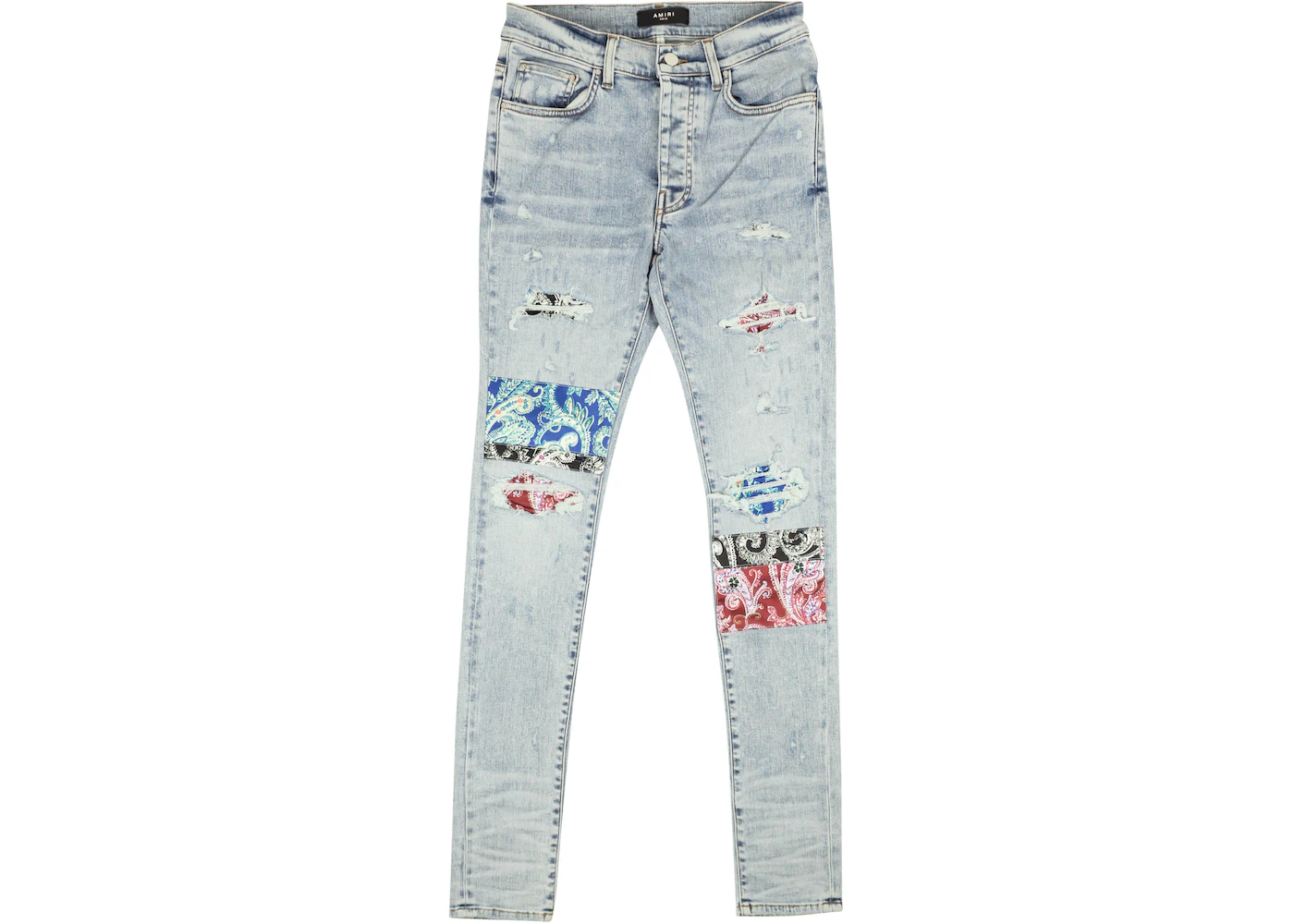AMIRI Pajama Art Patch Skinny Jeans Blue Men's - SS23 - US
