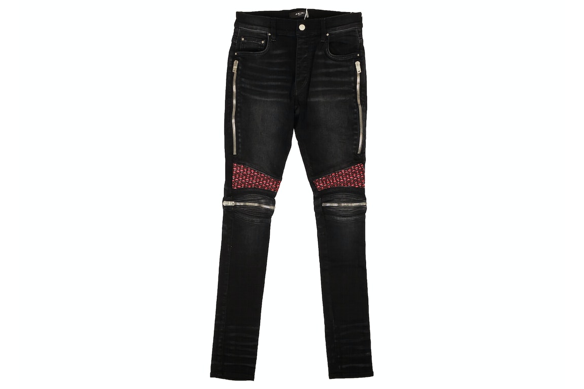 Pre-owned Amiri Pink Velvet Pj Mx2 Skinny Jeans Black