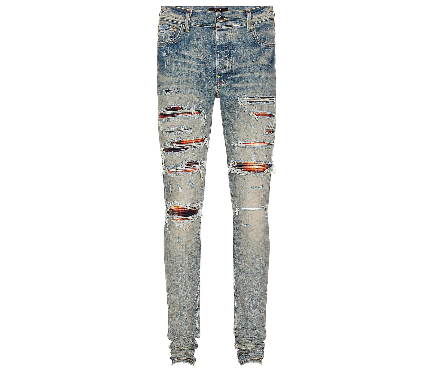 AMIRI Plaid Trasher Skinny Fit Jeans Blue メンズ - FW22 - JP