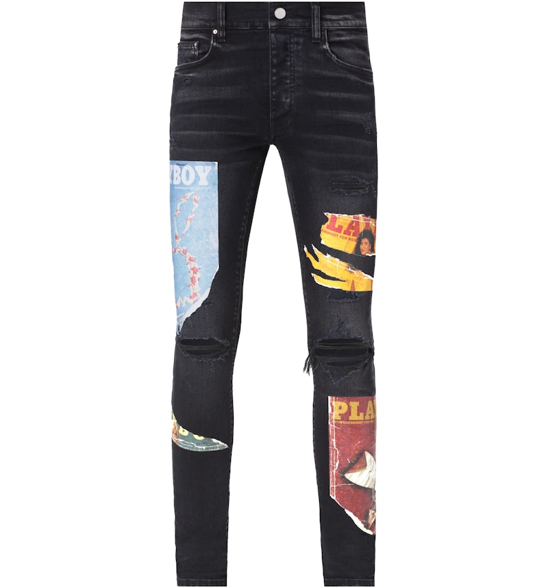 AMIRI Playboy Magazine Skinny Jean Aged Black Men's US