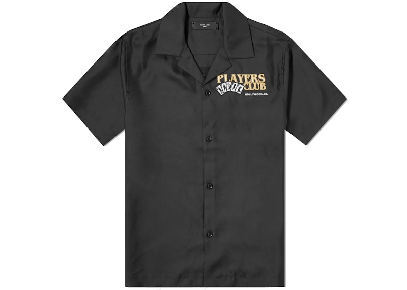 AMIRI Players Club Bowling Shirt Black Men's - US