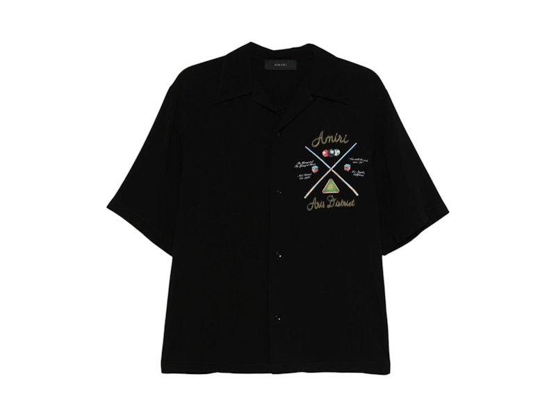 Tシャツ・カットソー AMIRI SS25 AMIRI POOL CUE BOWLING SHIRT (AMSTCA1078 BLACK) AMIRI | Amiri Pool Cue Bowling Shirt | Antonioli.eu