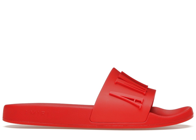 Pre-owned Amiri Men's  Pool Slide Debossed Sneakers In Red