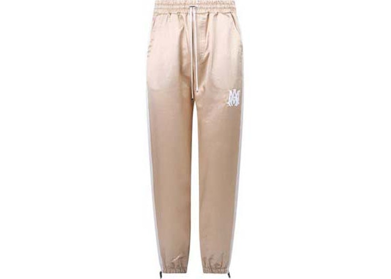 AMIRI Satin Finish Drawstring Trackpant Champagne/White Men's - US