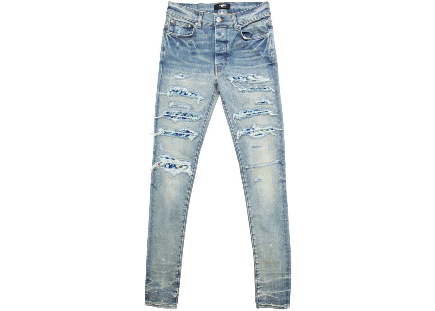 AMIRI Silk PJ Thrasher Jeans Blue Men's - US