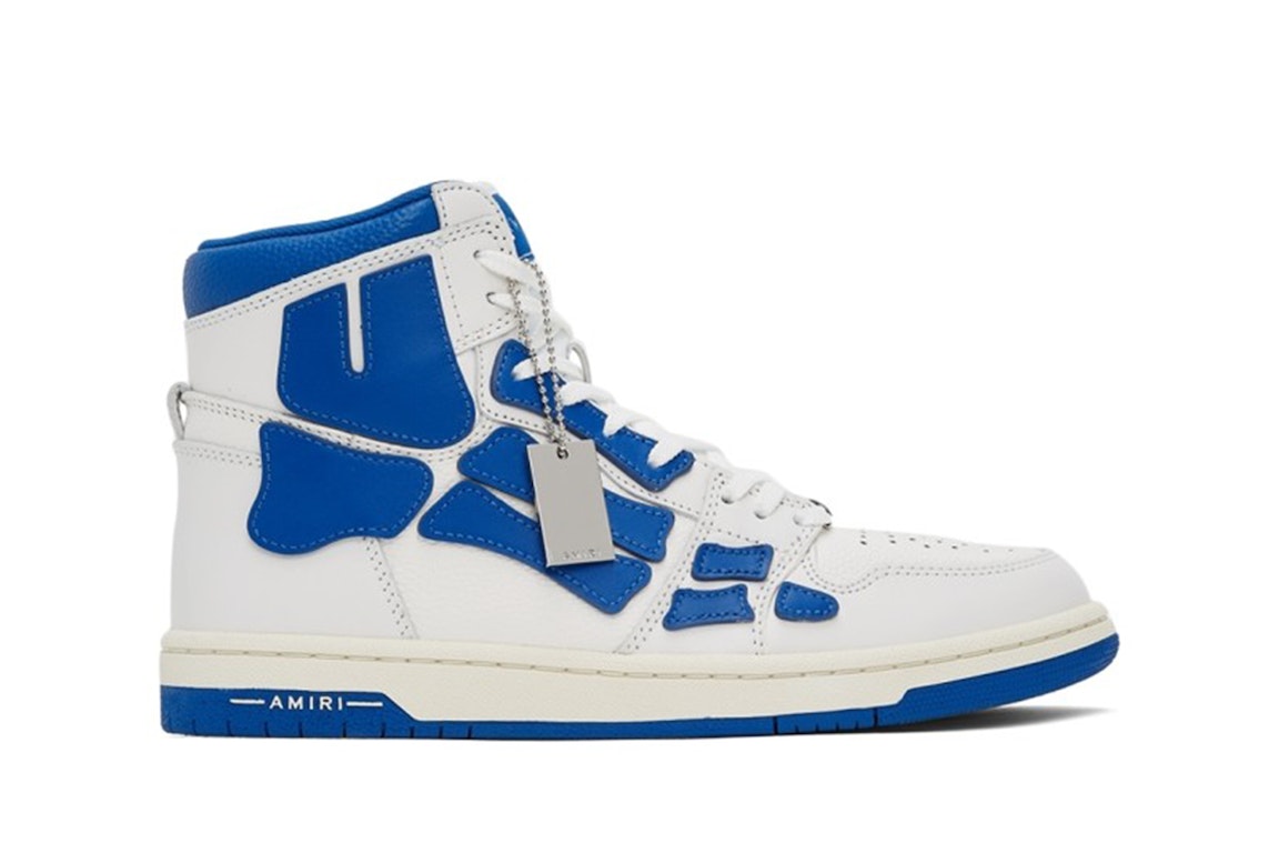 Pre-owned Amiri Skel Panelled High Top White Blue In White/blue