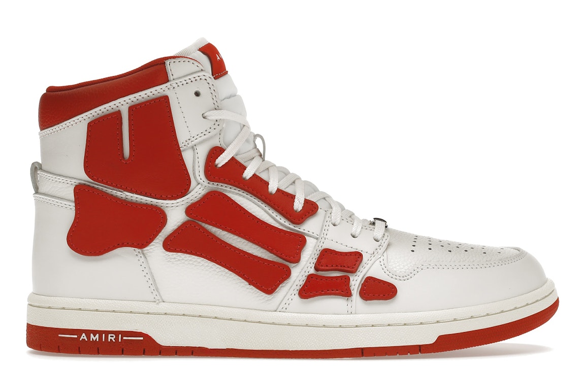 Pre-owned Amiri Skel Panelled High Top White Red In White/red