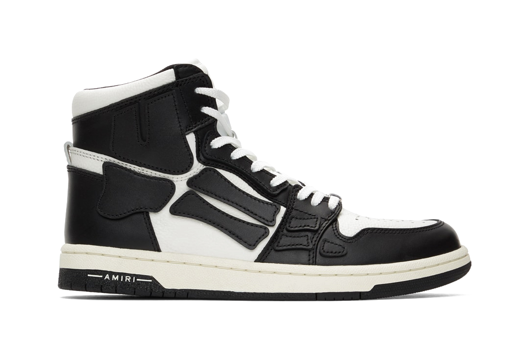Amiri Leather Black Skel High-top Sneakers in White Womens Shoes Trainers High-top trainers 