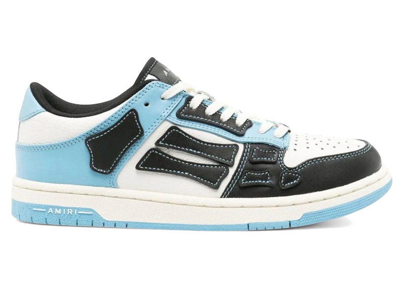 【関税込み】AMIRI ホワイト＆ブルー Skel-Top Low スニーカー AMIRI Blue & White Varsity Skel Top Low Sneakers Amiri