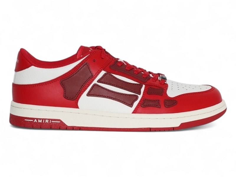 Pre-owned Amiri Men's  Skel Top Low Sneakers In Red/white/burgundy