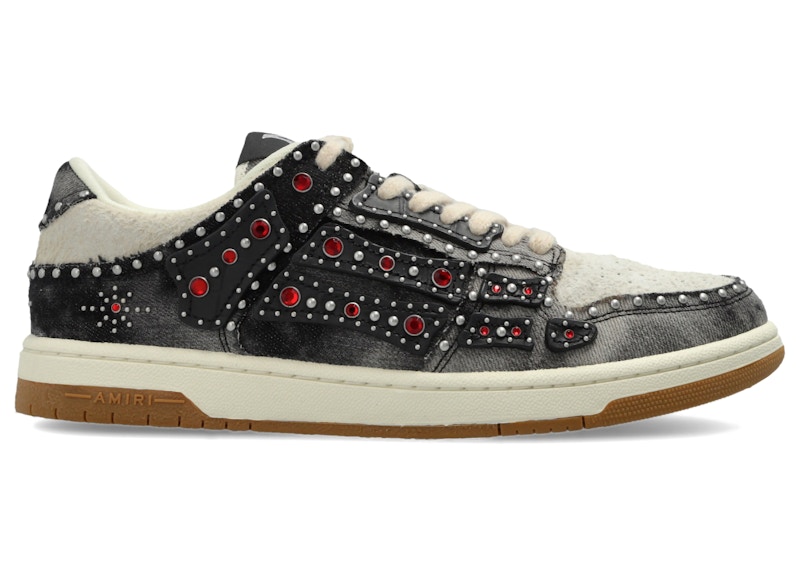 Men's AMIRI Skel Top Low Stud Sneakers in Black